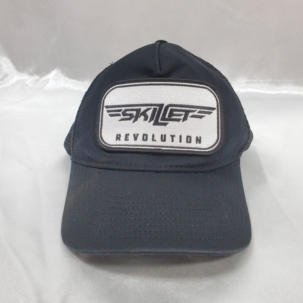 Skillet Revolution Trucker Hat Black Mesh Snapback Cap Patch Logo - Picture 2 of 5